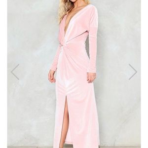Pink Velvet Nasty Gal Maxi Dress